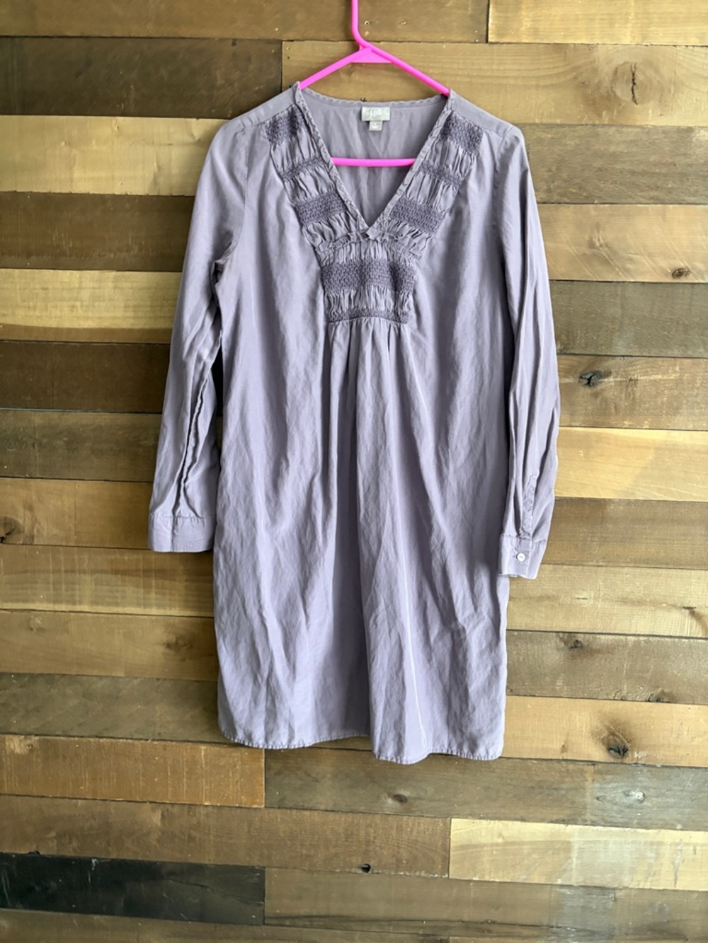 J. Jill Lavender Long Sleeve V-Neck Tunic Dress